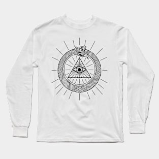 Ouroboros, all-seeing eye (Black) Long Sleeve T-Shirt